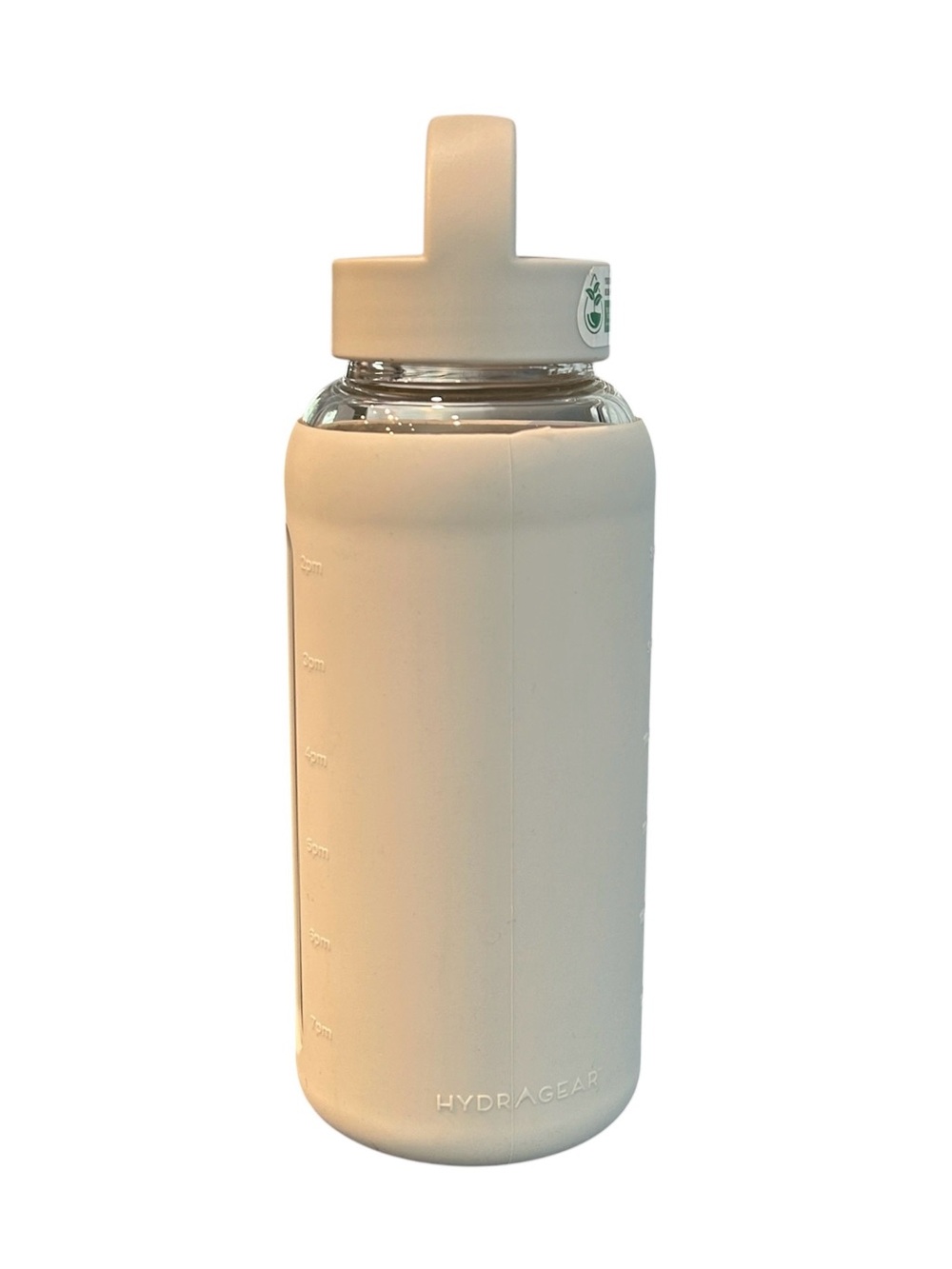 MANNA Glass Water Bottle with Silicone sleeve Beige/Gray Loop handle 27 oz. NEW - Picture 5 of 6